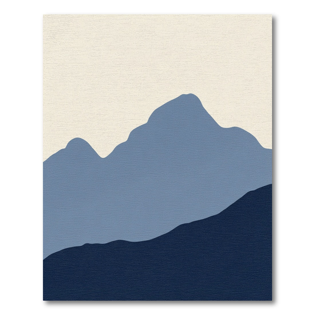 Serene Blue Misty Mountain Layers Rug