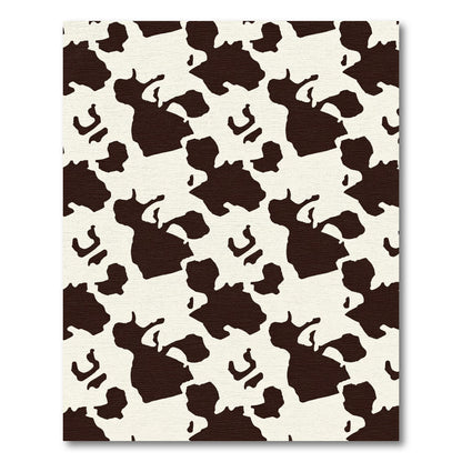 Classic Brown White Holstein Shape Rug