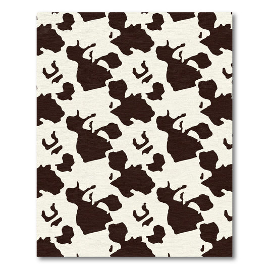 Classic Brown White Holstein Shape Rug