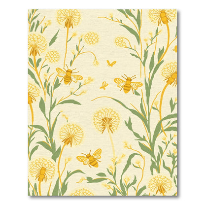 Yellow Dandelion Bee Garden Rug