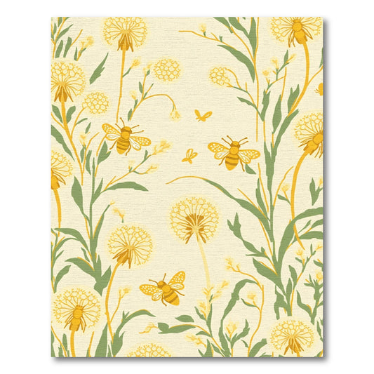 Yellow Dandelion Bee Garden Rug