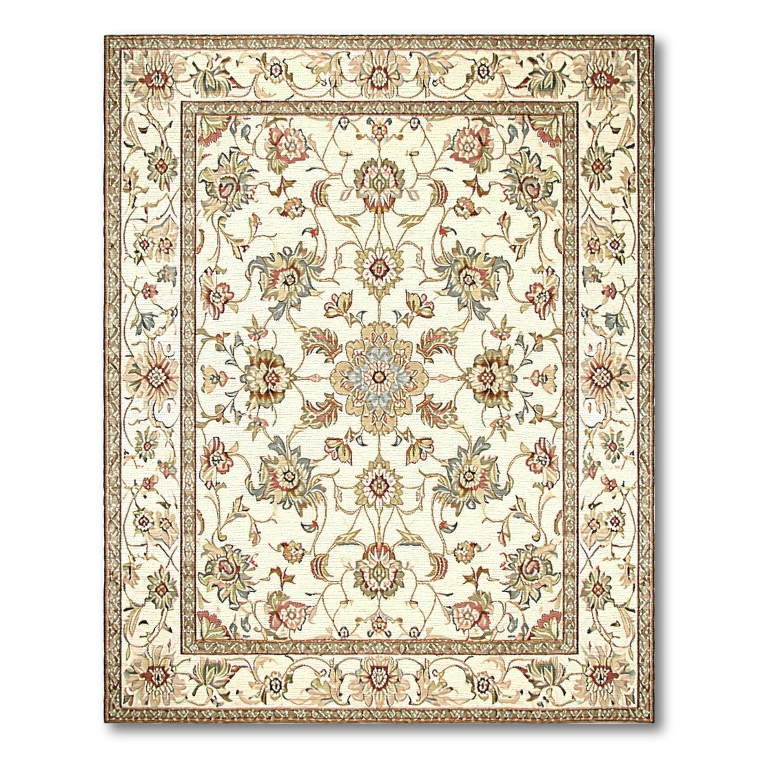 Beige Traditional Persian Floral Traditional Persian Area Rug