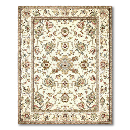 Beige Traditional Persian Floral Traditional Persian Area Rug