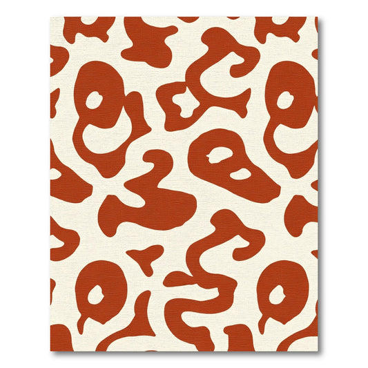 Rust Organic Blob Composition Rug