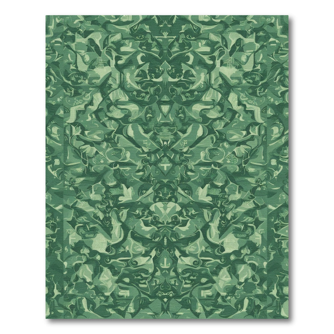 Emerald Green Abstract Organic Flow Rug