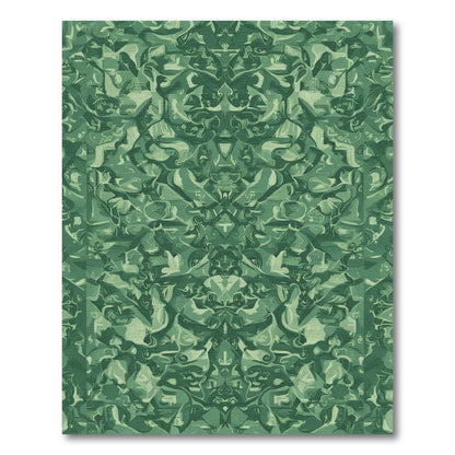 Emerald Green Abstract Organic Flow Rug