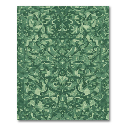 Emerald Green Abstract Organic Flow Rug