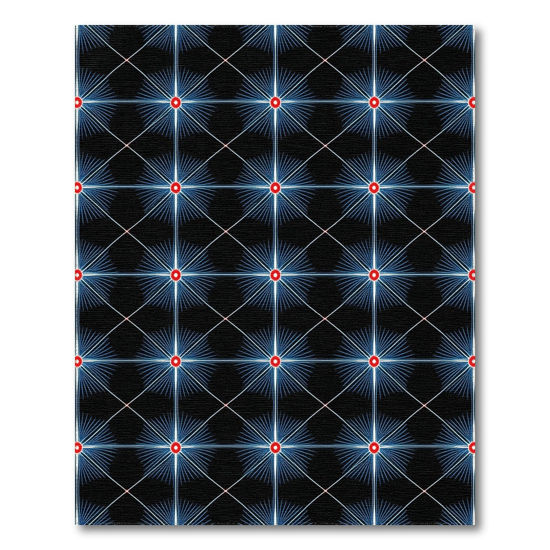 Multi-color and Patterns Blue Starburst Geometric Area Rug
