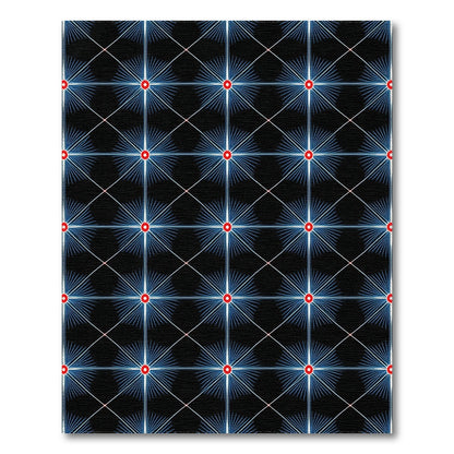 Multi-color and Patterns Blue Starburst Geometric Area Rug