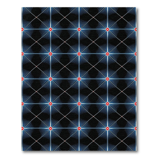 Multi-color and Patterns Blue Starburst Geometric Area Rug