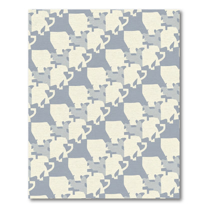Pastel Blue Cream Camouflage Kettle Rug
