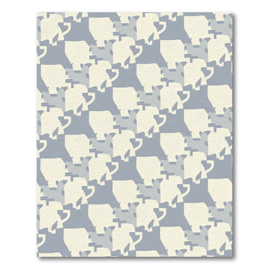 Pastel Blue Cream Camouflage Kettle Rug