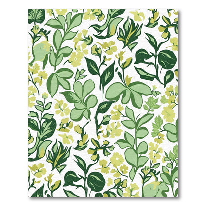Lush Green Leafy Floral Arrangement Rug