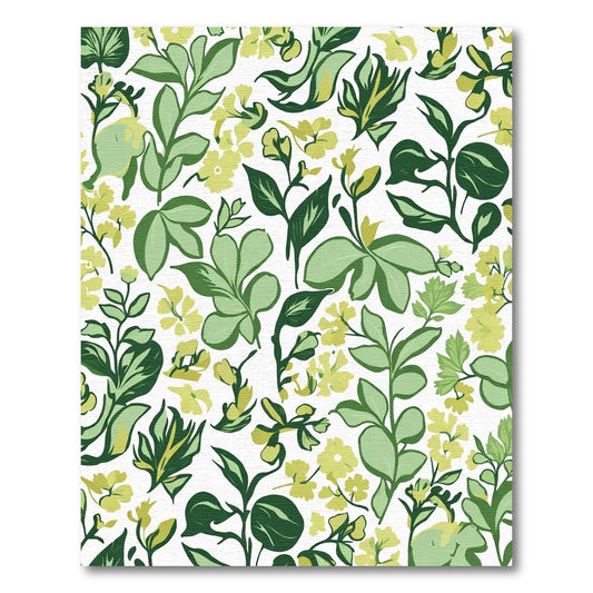 Lush Green Leafy Floral Arrangement Rug
