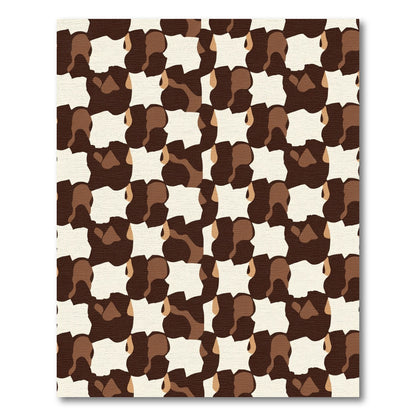 Earthy Abstract Shifting Squares Rug