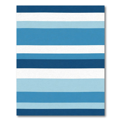 Serene Blue Ombre Horizontal Stripes Rug