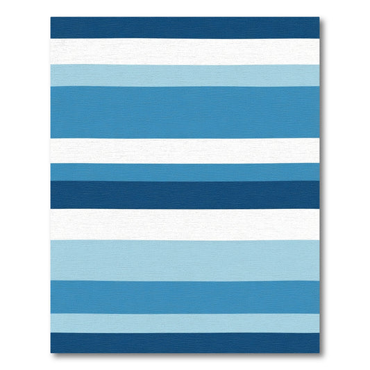 Serene Blue Ombre Horizontal Stripes Rug