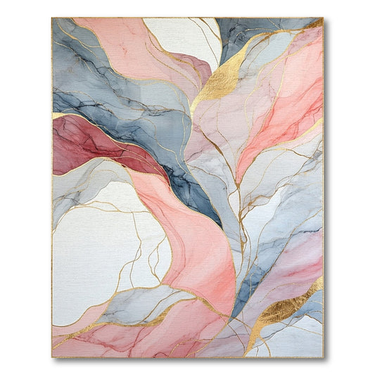 Abstract Area Pink Abstract Marble Area Rug