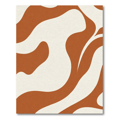 Terracotta Cream Organic Swirl Rug