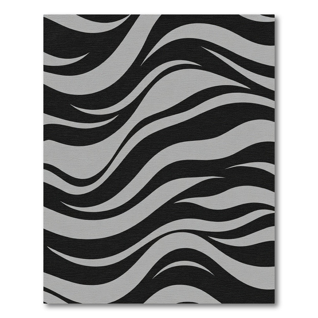Modern Black Gray Wave Rug
