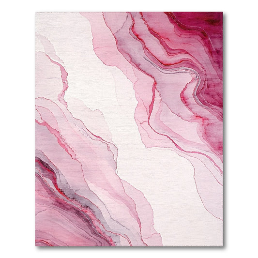 Blush Red Fluid Marble Rug