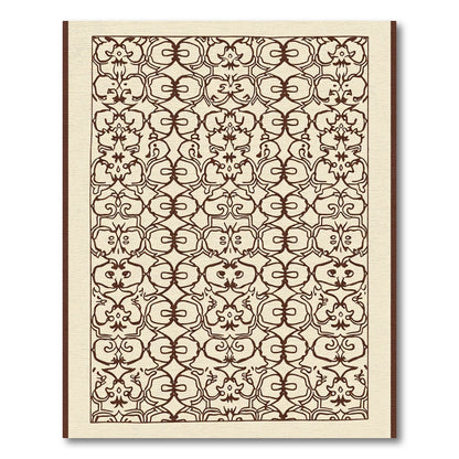 Brown Scrollwork Lattice Ornament Rug