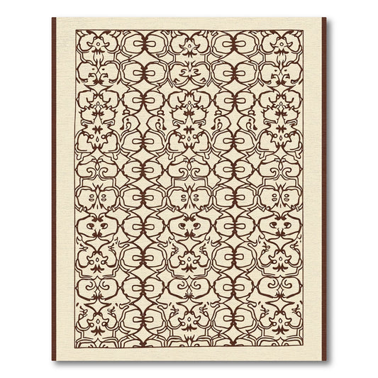 Brown Scrollwork Lattice Ornament Rug