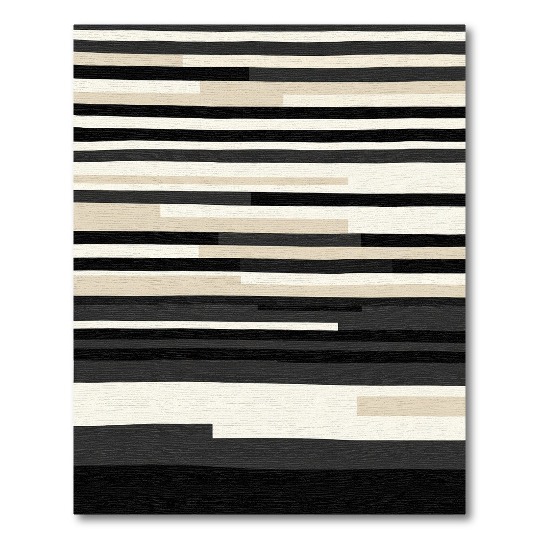 Monochrome Abstract Geometric Stripes Rug