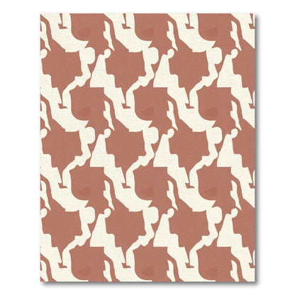Terracotta Clay Abstract Interlocking Shapes Rug