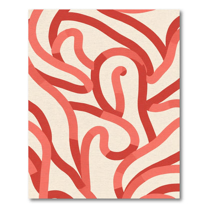 Coral Swirls Abstract Rug