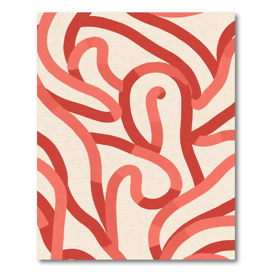 Coral Swirls Abstract Rug