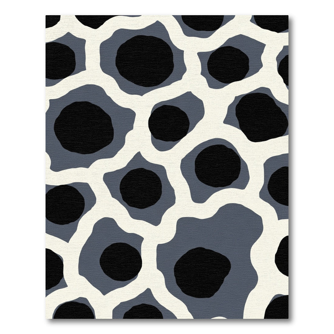 Abstract Gray Black Dot Mosaic Rug