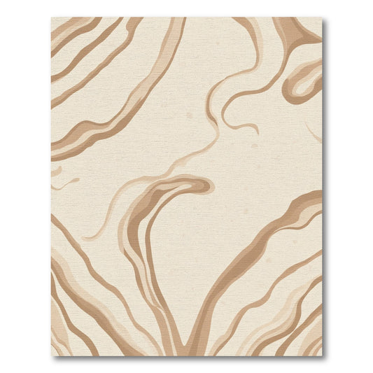 Earthy Beige Swirl Abstract Rug