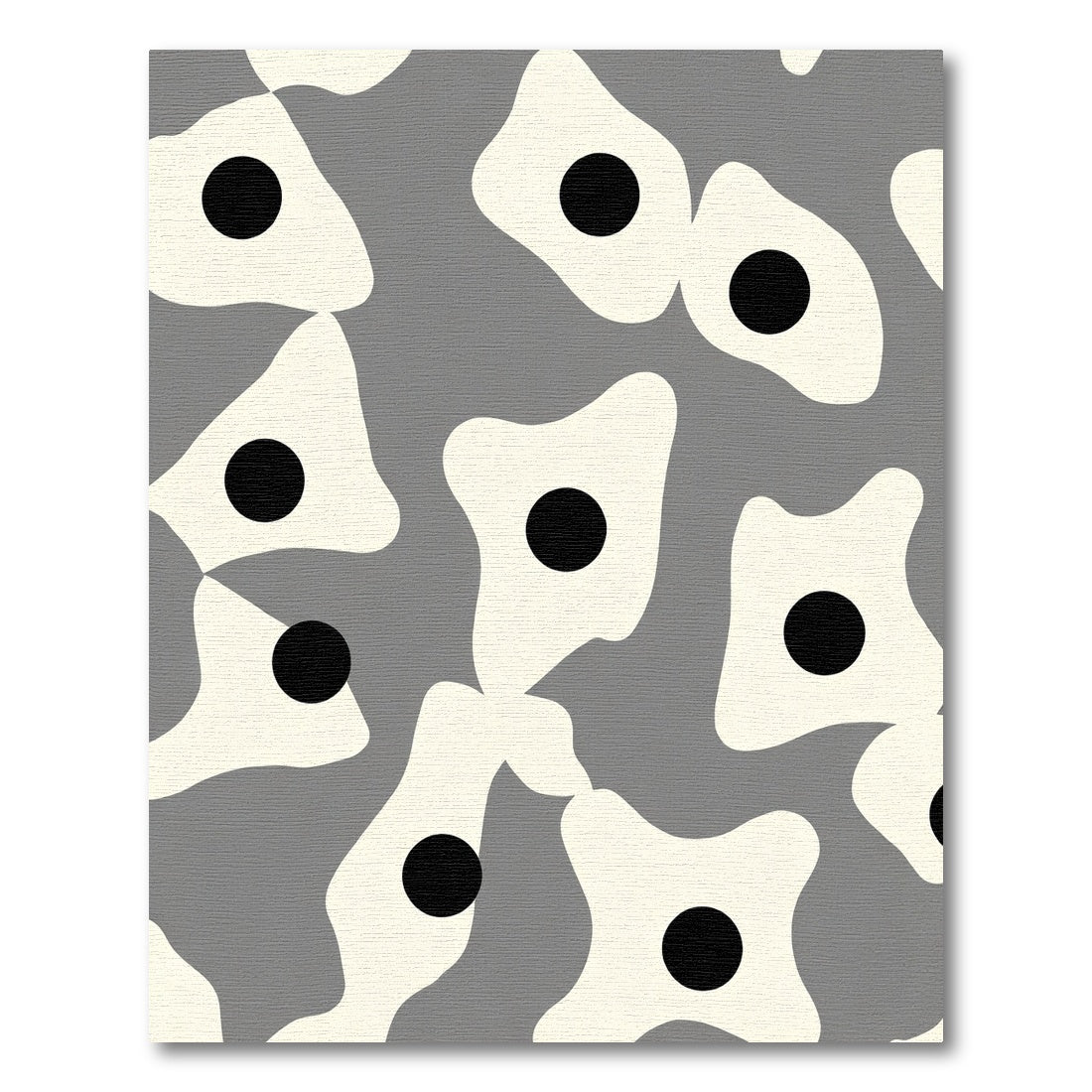 Modern Ivory Black Organic Form Rug