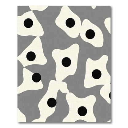 Modern Ivory Black Organic Form Rug