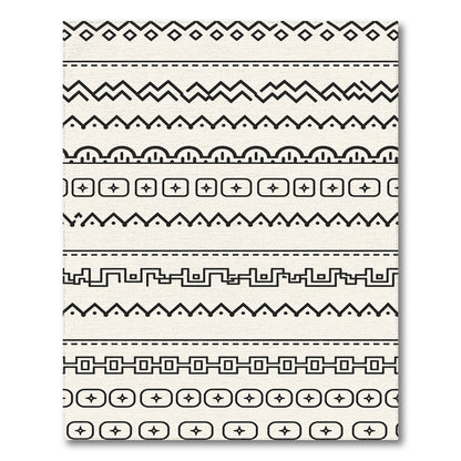 Black White Heritage Tribal Area Rug