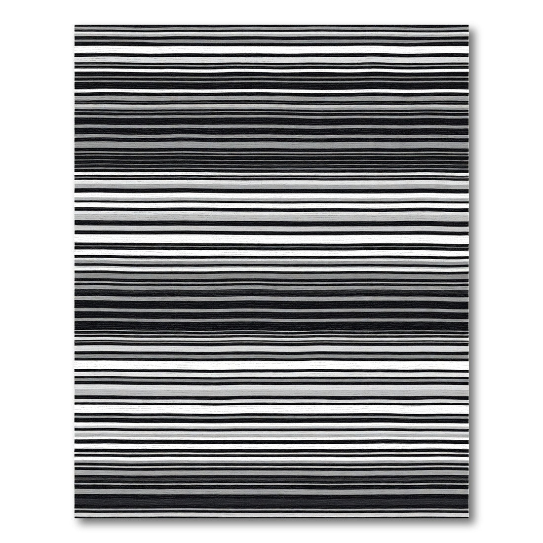 Abstract Black Gray White Stripe Area Rug
