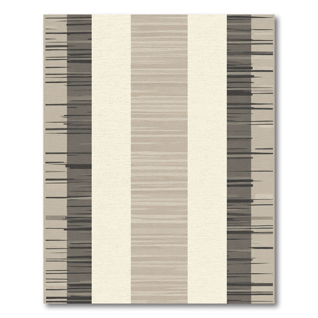 Earthy Toned Striped And Textured Rug