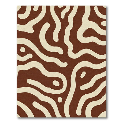 Brown and Cream Organic Labyrinth Rug