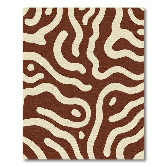 Brown and Cream Organic Labyrinth Rug