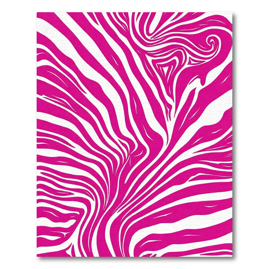 Vibrant Pink Zebra Stripe Abstract Rug