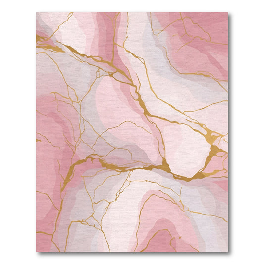 Blush Pink Marble Gold Vein Rug