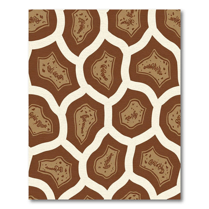 Organic Brown and Cream Abstract Shape Rug