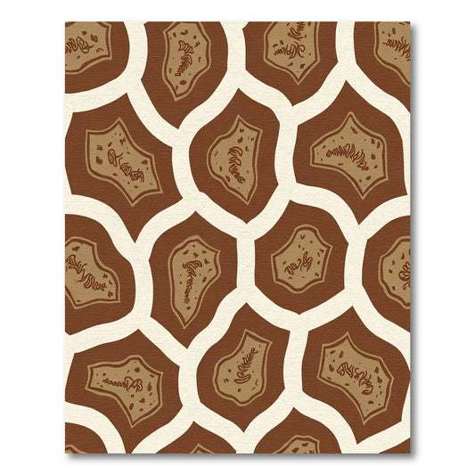 Organic Brown and Cream Abstract Shape Rug