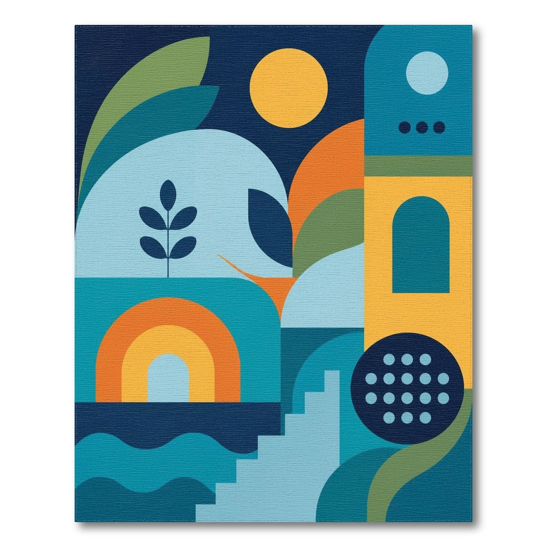 Blue and Teal Modern Geometric Blue Teal Area Rug