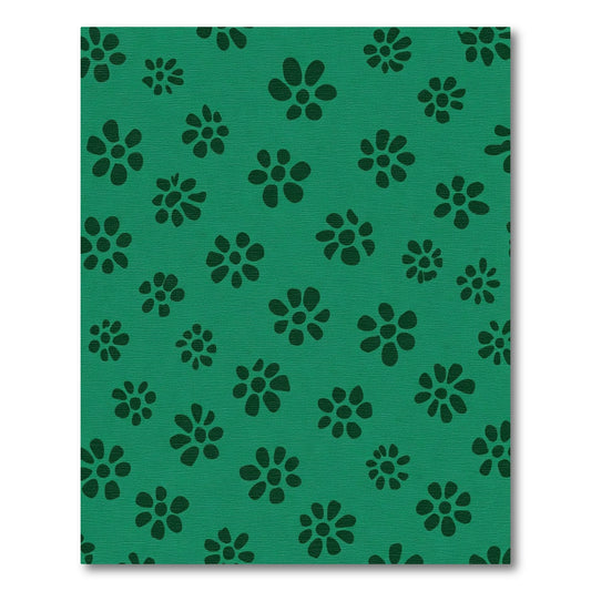 Deep Emerald Scattered Floral Rug