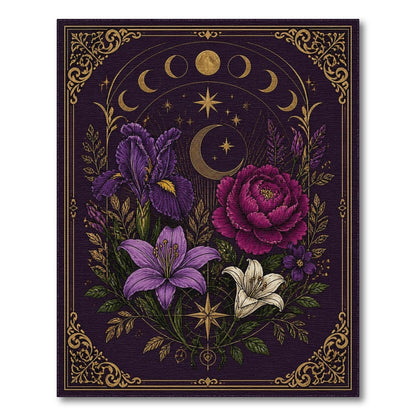 Purple Celestial Floral Vintage Area Rug