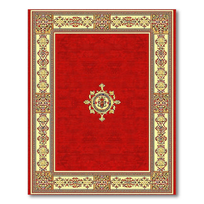 Red Crest Medallion Traditional Persian Rug