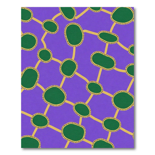 Purple Green Organic Network Rug