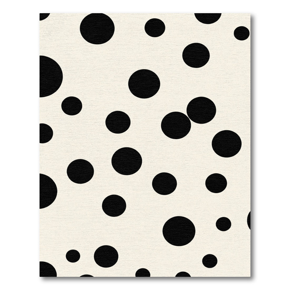 Black Polka Dot Cream Abstract Rug